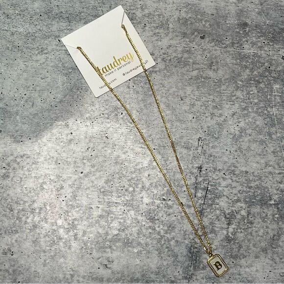 Taudrey Mother of Pearl Initial Necklace B - Picture 1 of 3